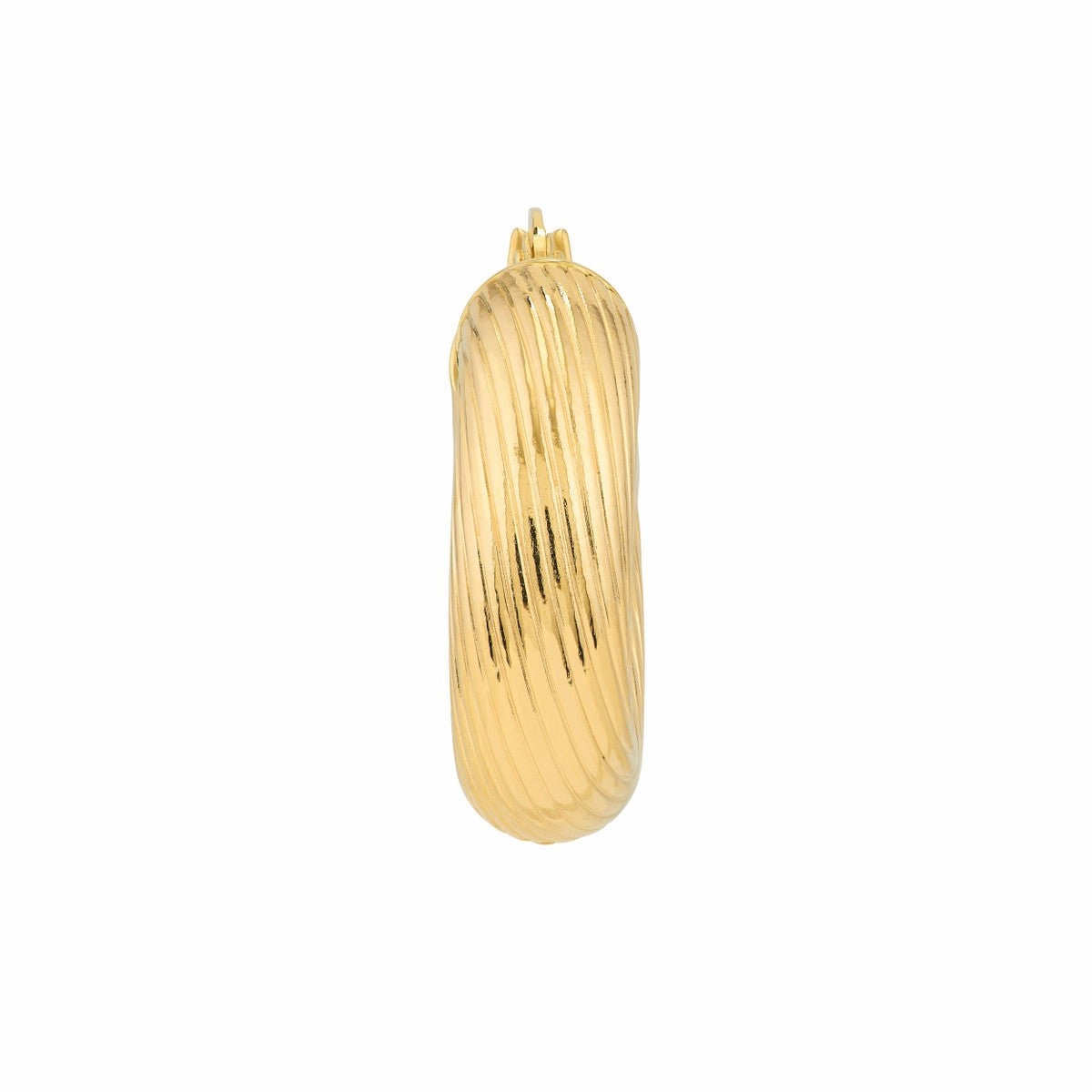 14K Yellow Gold 10.00mm Textured Round Tube Hoop Earrings