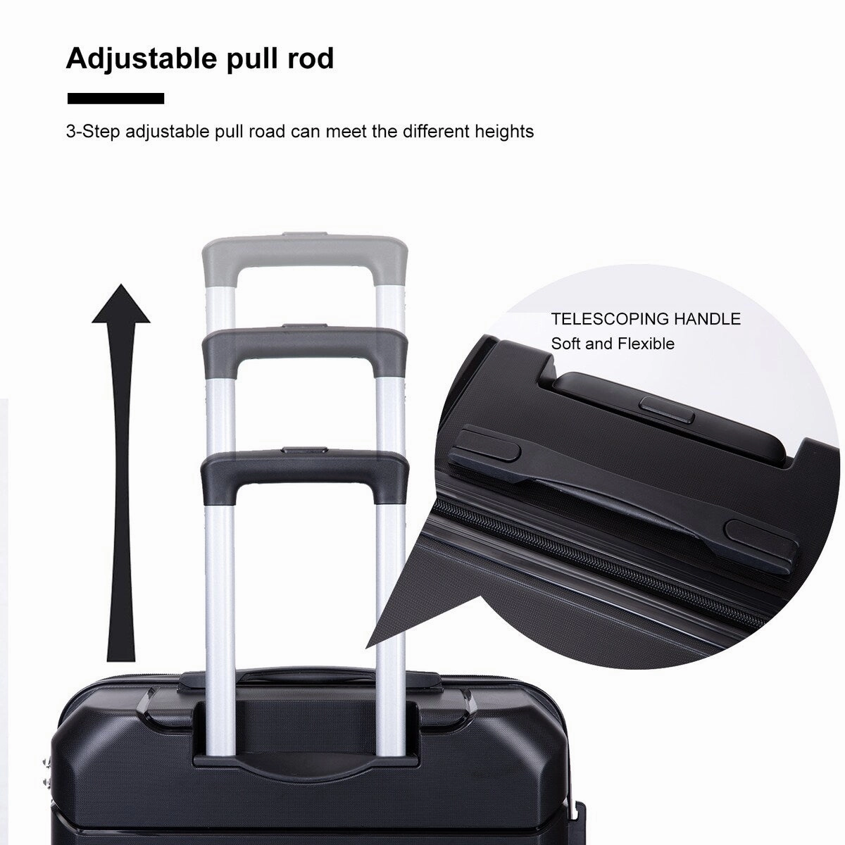 3Pcs Hardshell Durable Luggage Suitcase with TSA Lock and Wheels