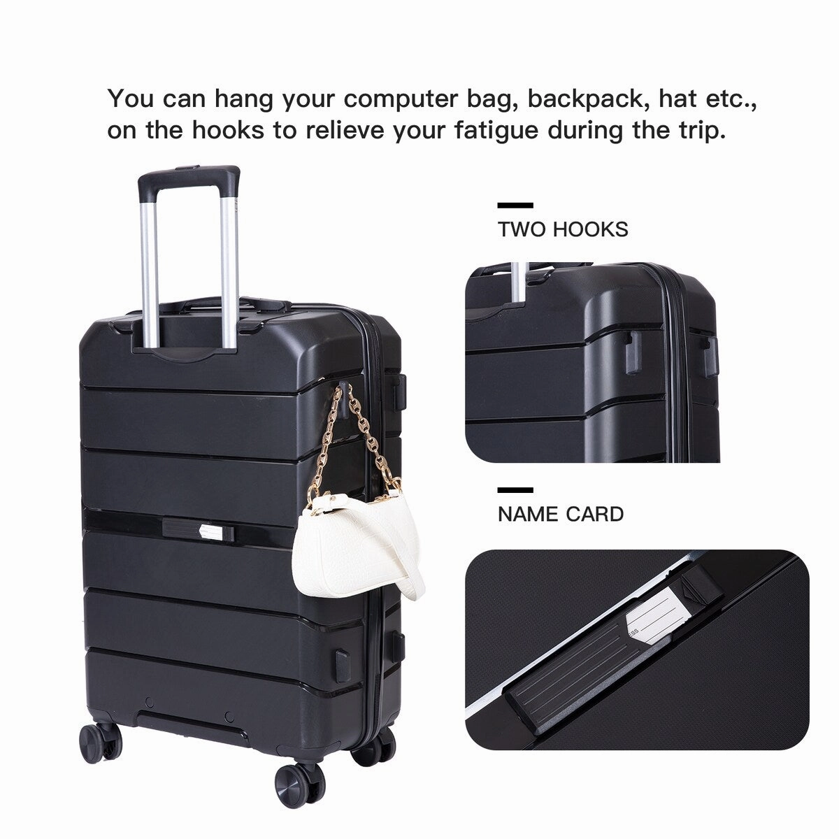 3Pcs Hardshell Durable Luggage Suitcase with TSA Lock and Wheels
