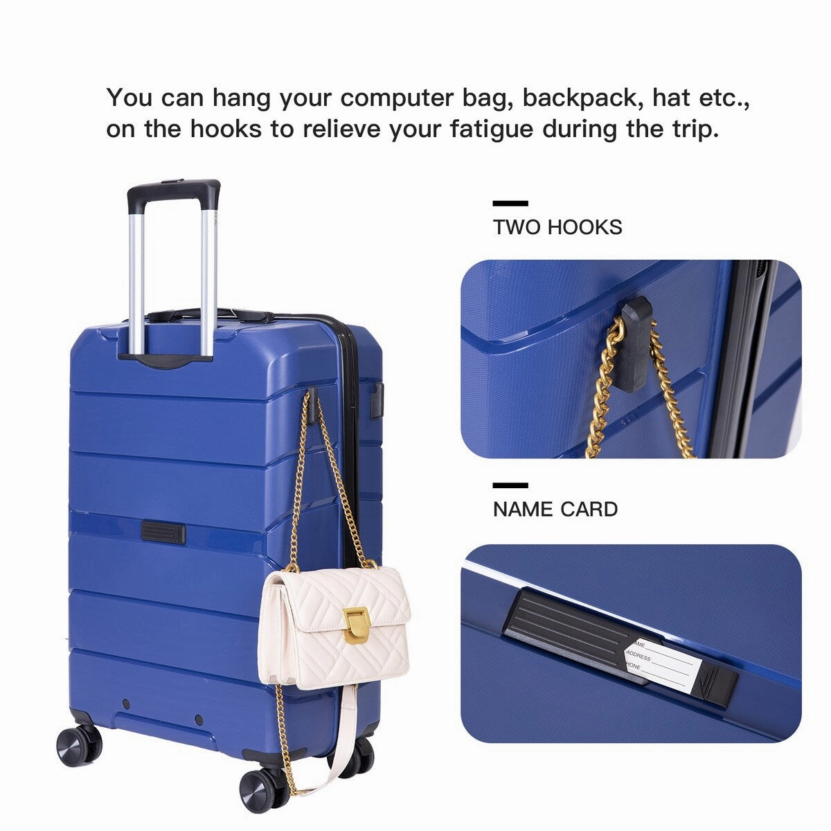 3Pcs Hardshell Durable Luggage Suitcase with TSA Lock and Wheels