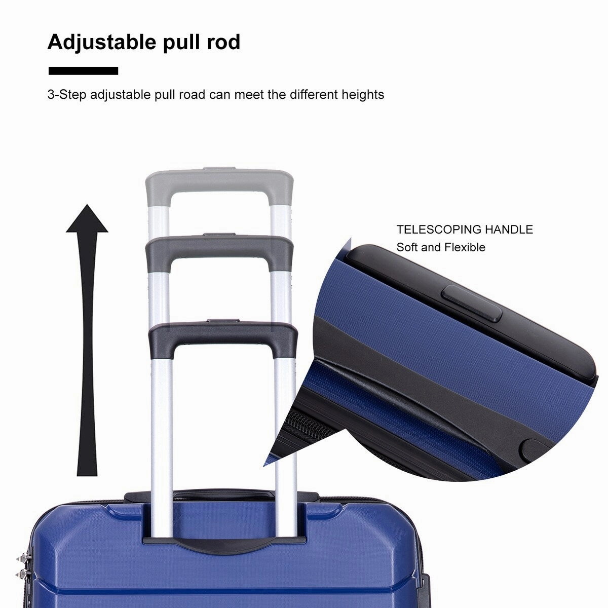 3Pcs Hardshell Durable Luggage Suitcase with TSA Lock and Wheels