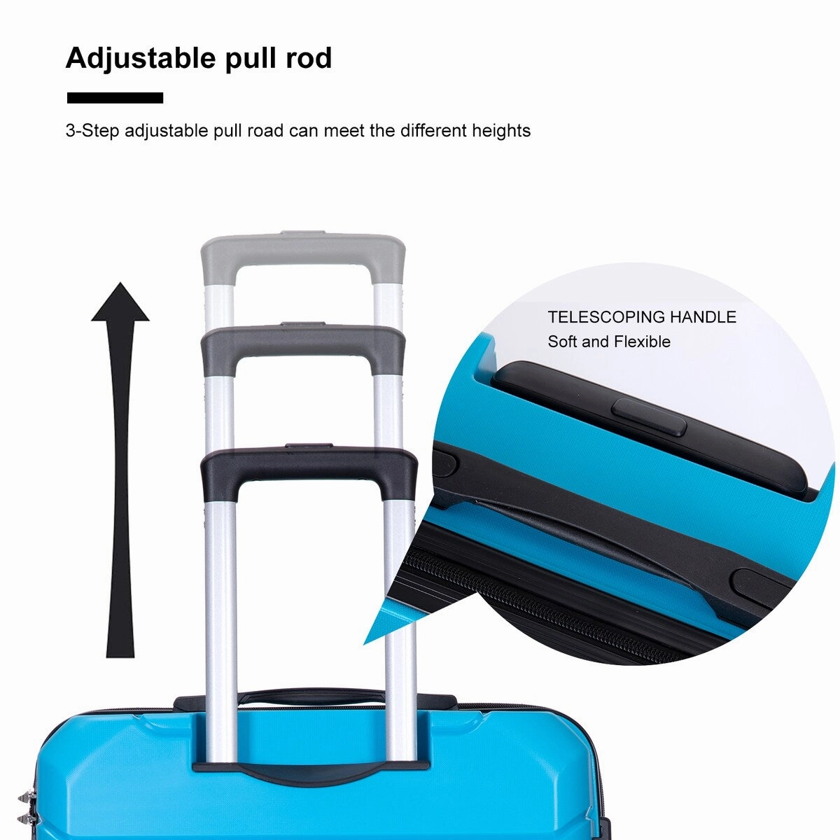 3Pcs Hardshell Durable Luggage Suitcase with TSA Lock and Wheels