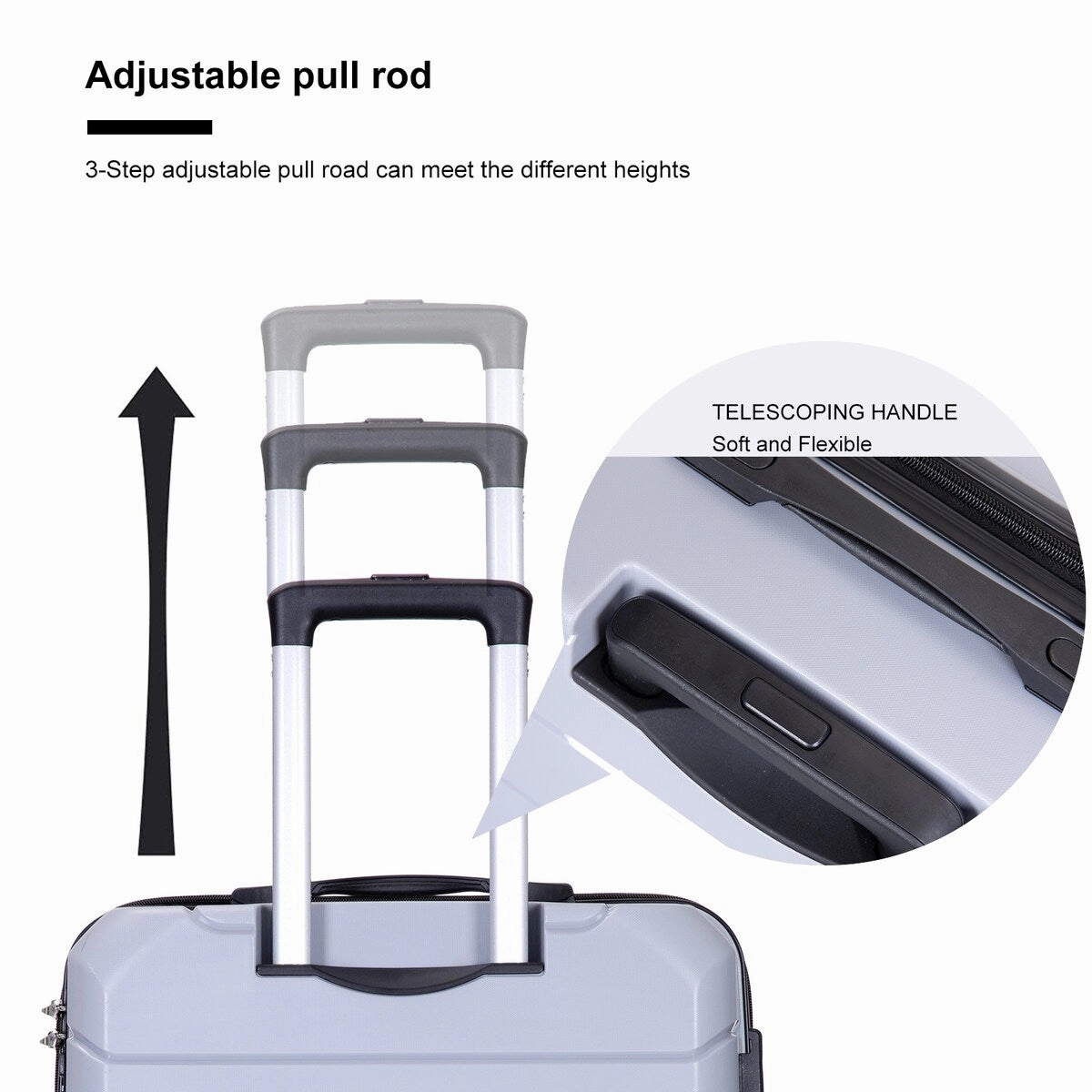 3Pcs Hardshell Durable Luggage Suitcase with TSA Lock and Wheels