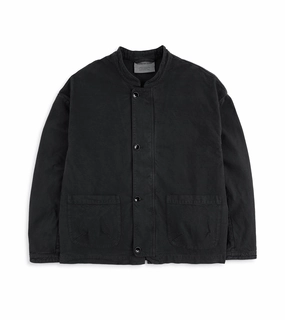 A Kind of Guise Jaspal Cotton Jacket: Washed Black