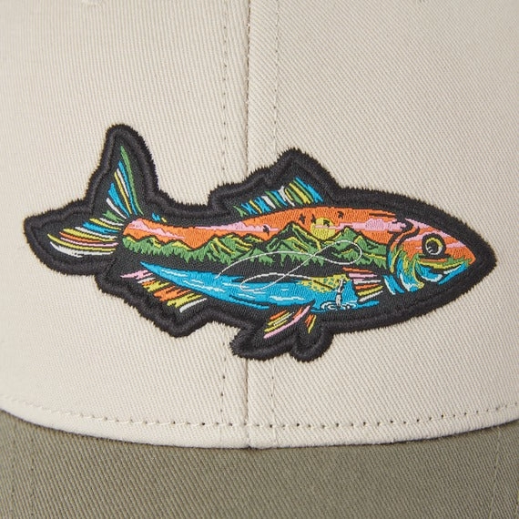 Adult Unisex Fish Mountain Scene Hard Mesh Back Cap