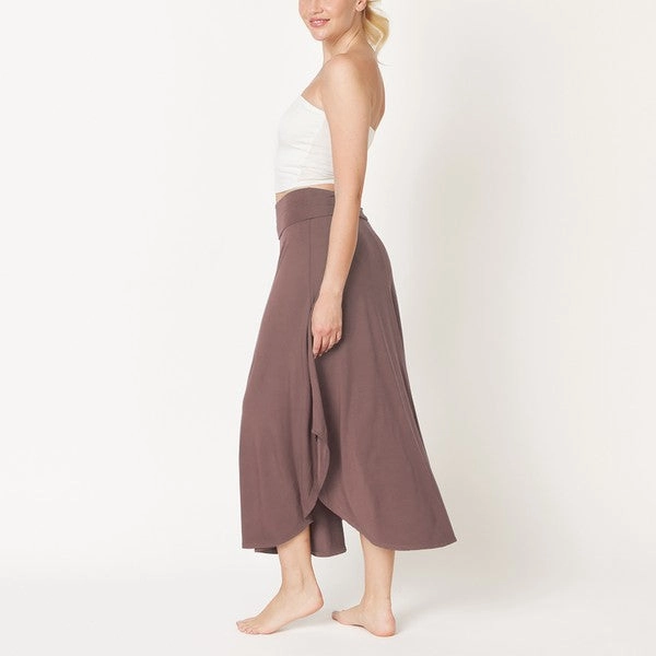 BAMBOO BAND WAIST MAXI SKIRT