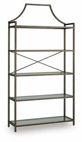 Bernonly Antique Bronze Finish Bookcase