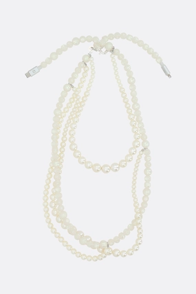 Bless x Supreme necklace with synthetic pearls