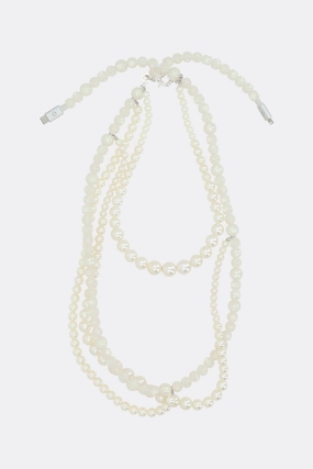 Bless x Supreme necklace with synthetic pearls