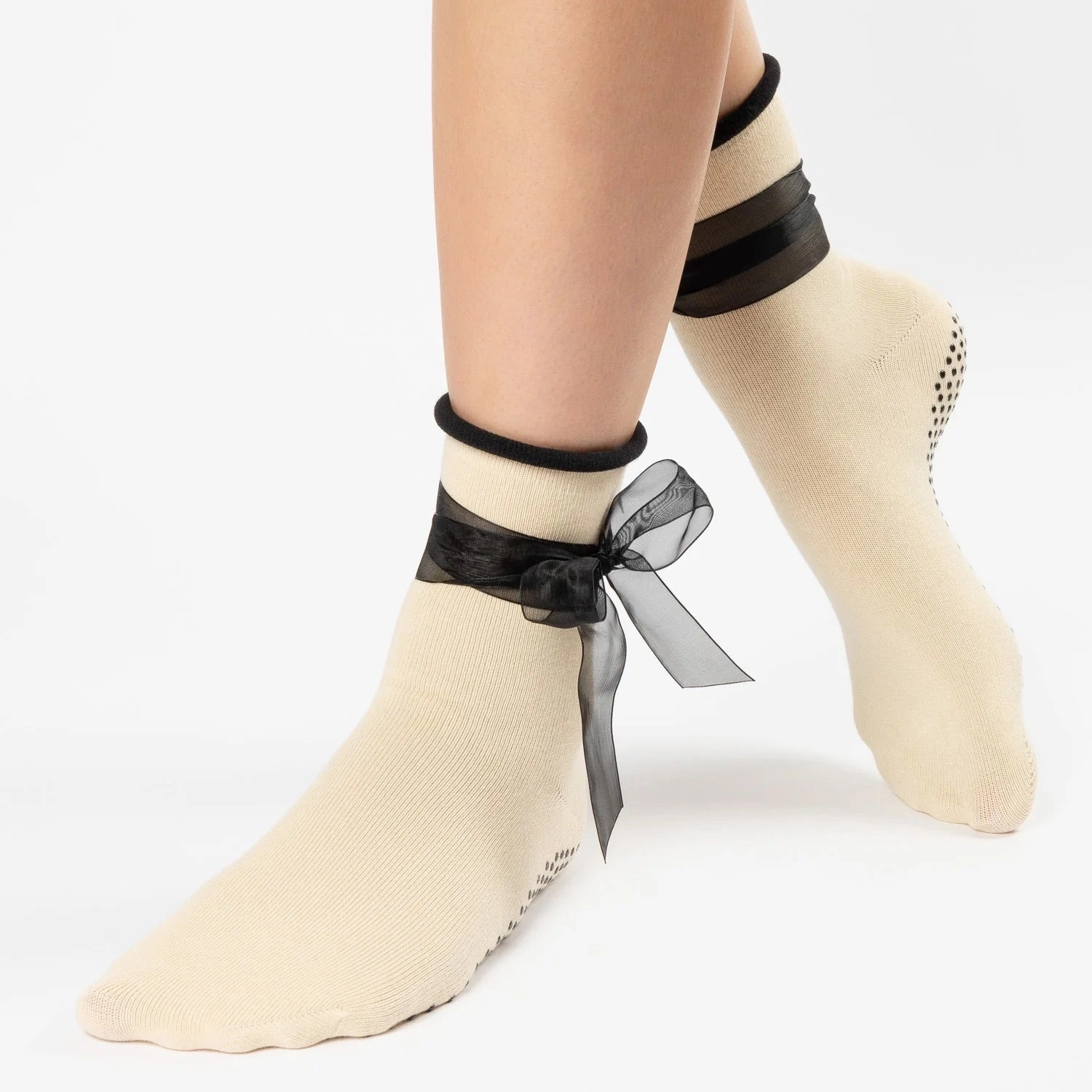 Bow Crew Grip Sock - (Barre / Pilates)