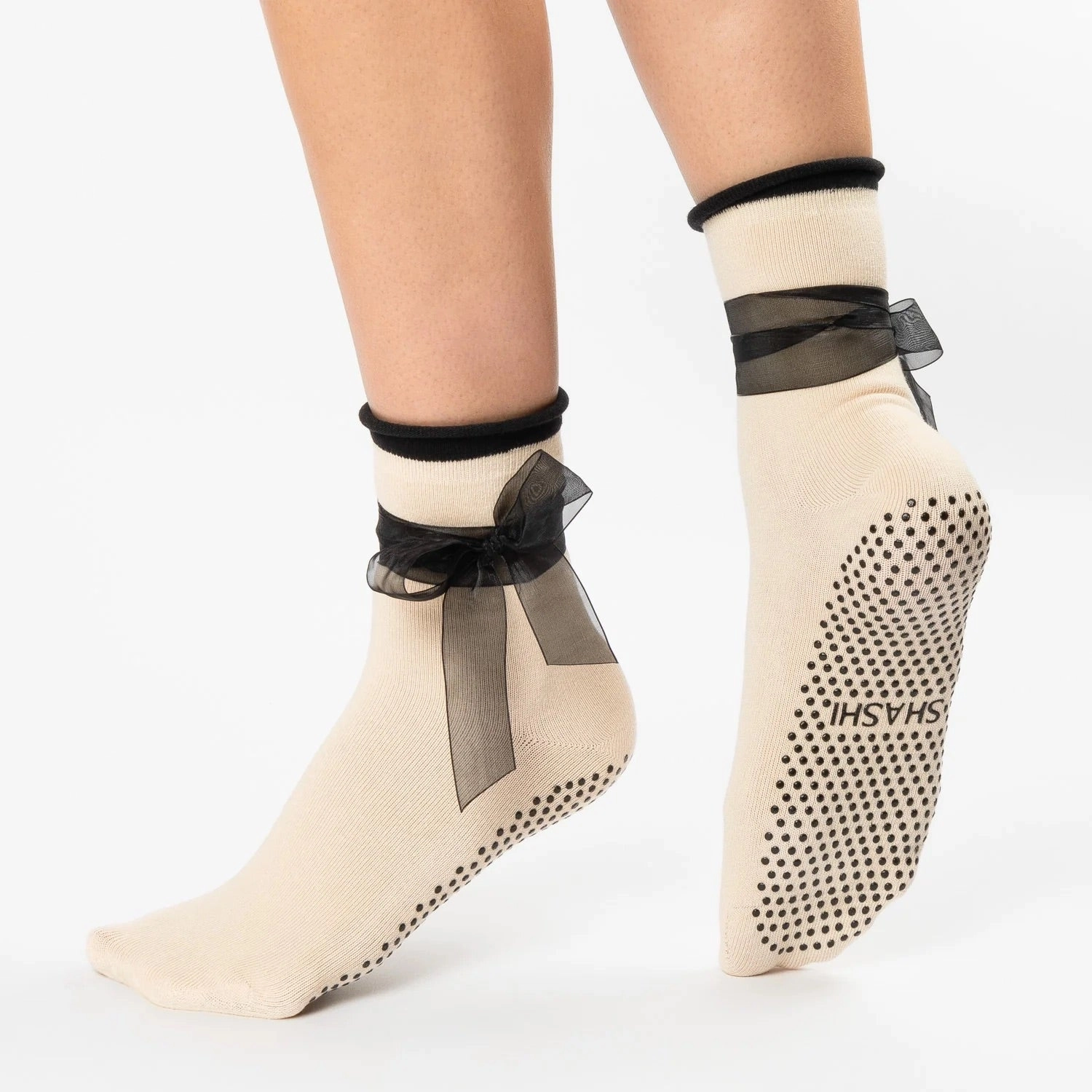 Bow Crew Grip Sock - (Barre / Pilates)
