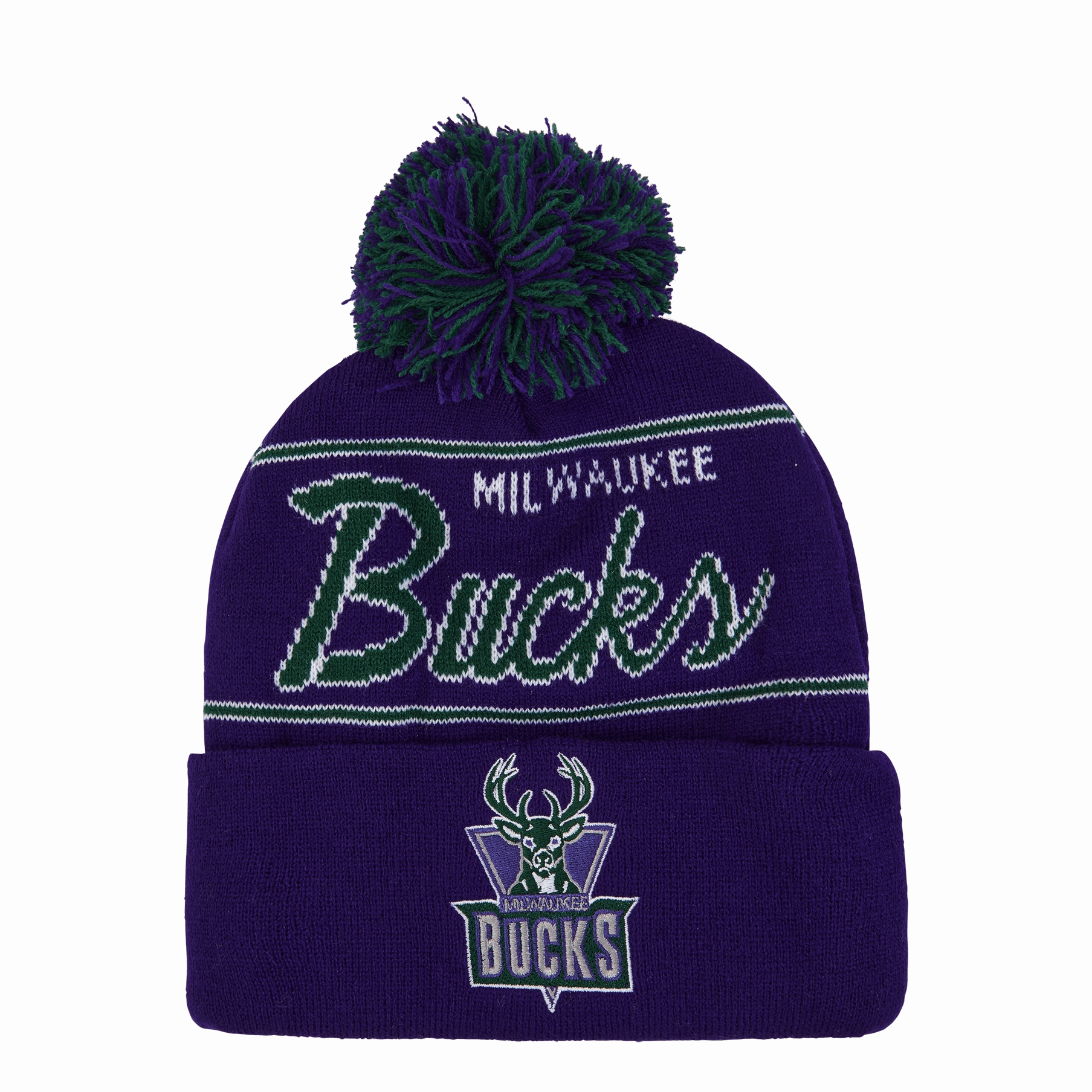 Bucks Script Pom Beanie HWC
