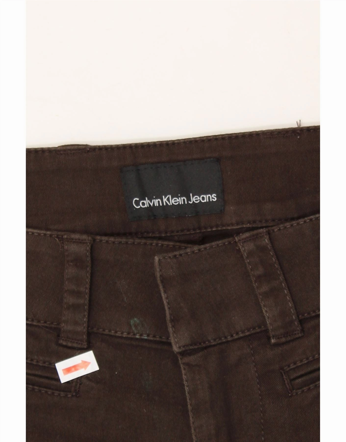 CALVIN KLEIN Womens Straight Casual Trousers W30 L29 Brown