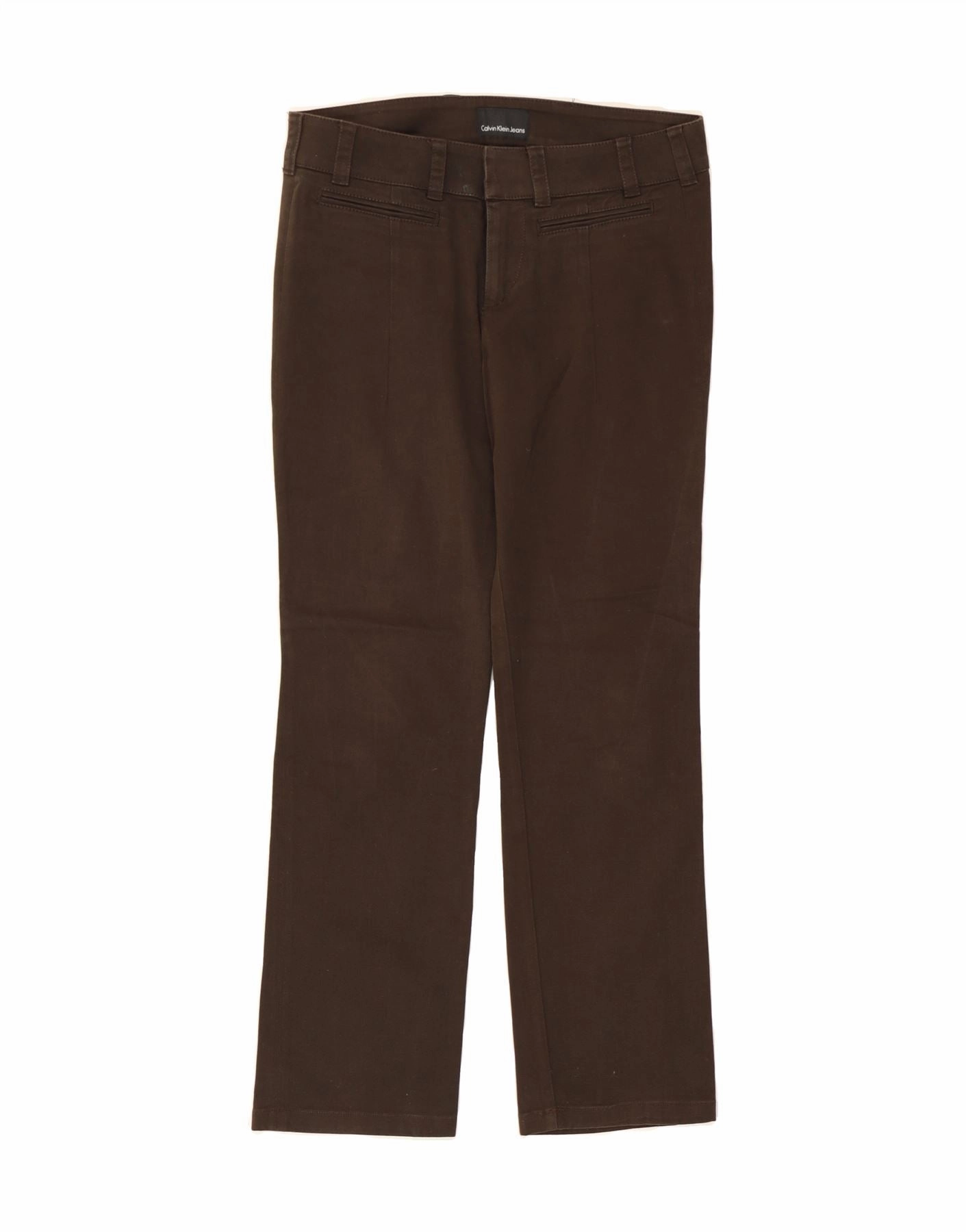 CALVIN KLEIN Womens Straight Casual Trousers W30 L29 Brown