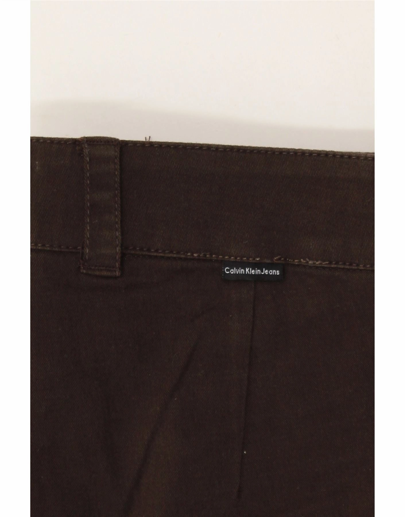 CALVIN KLEIN Womens Straight Casual Trousers W30 L29 Brown