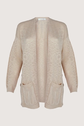 CARDIGAN CON BOLSILLOS PERLA MARFIL