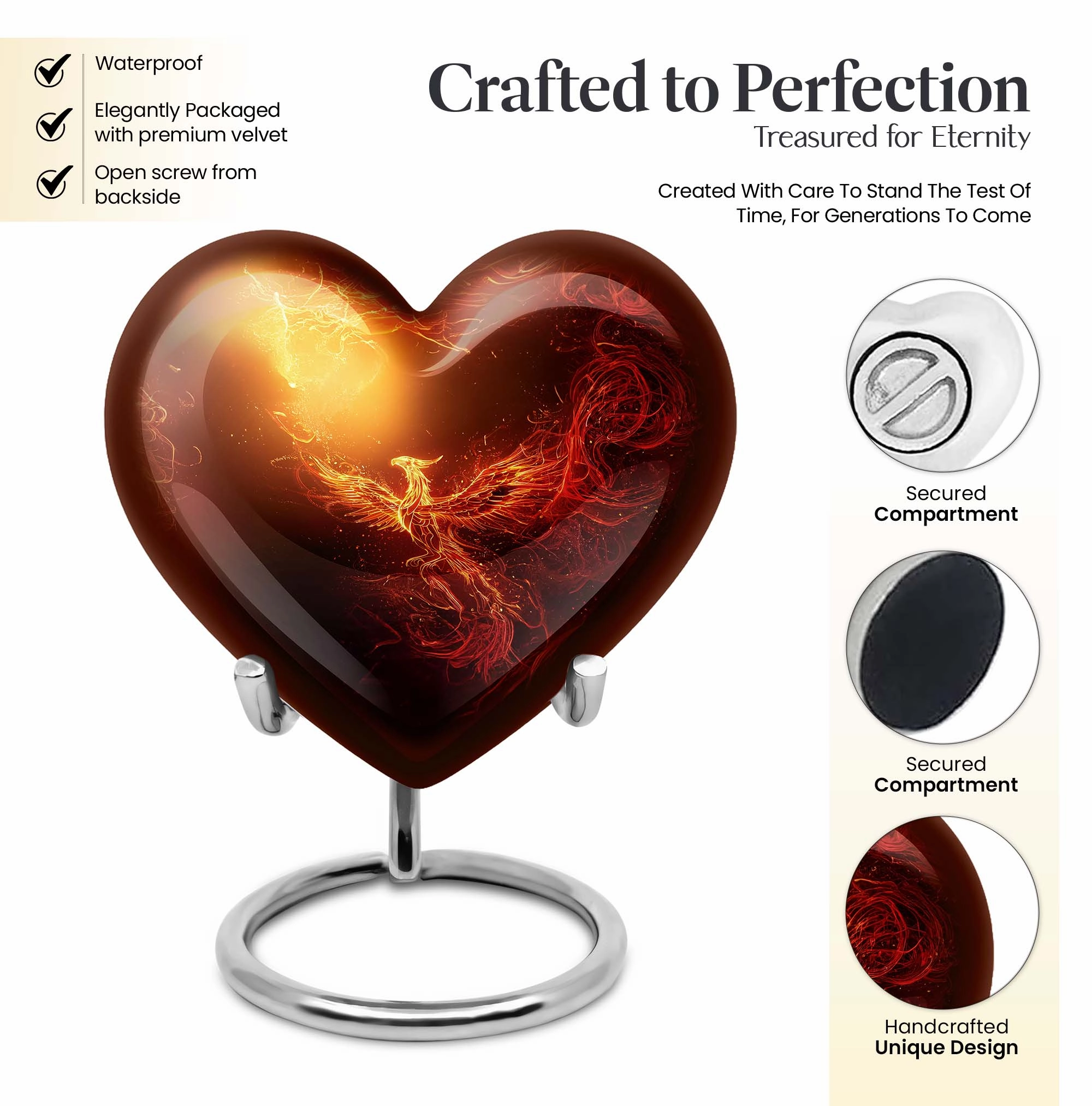 Cherished Phoenix Urn, Iconic Memorial Symbol - Elevating Tribute for Loved Ones