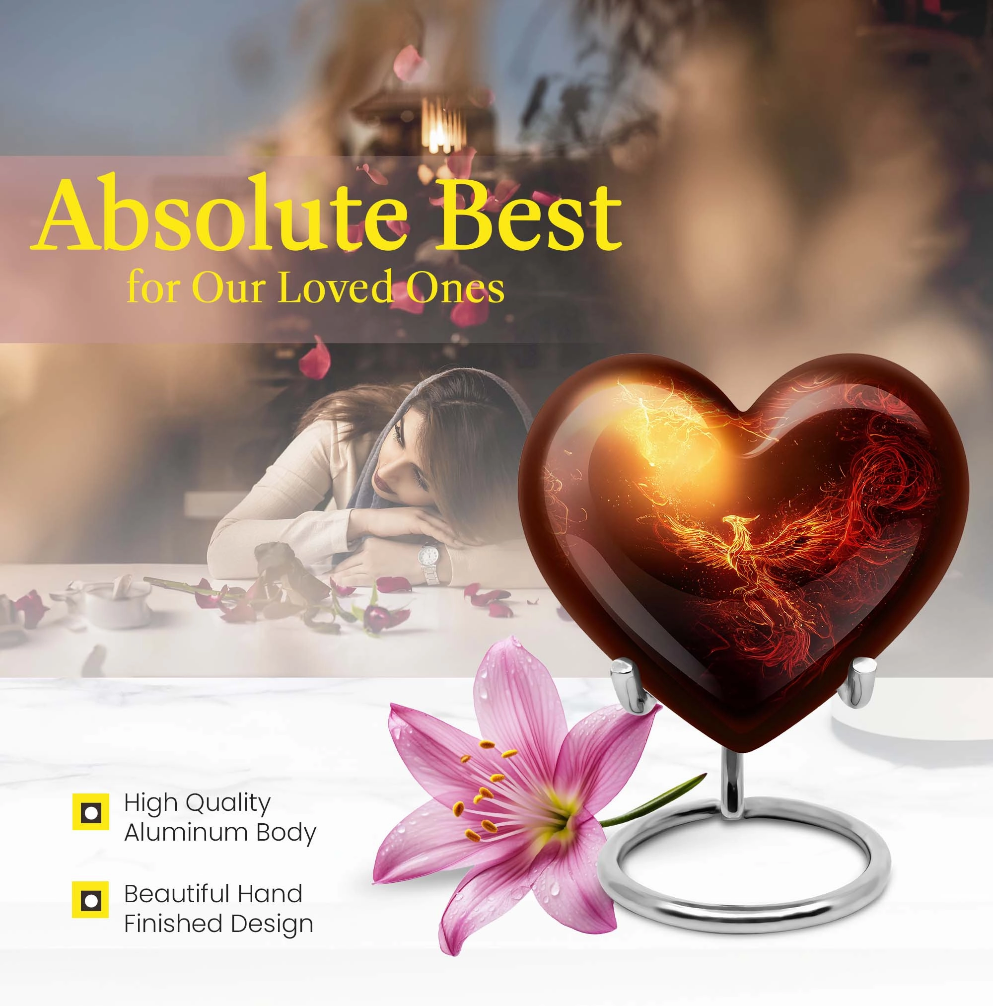 Cherished Phoenix Urn, Iconic Memorial Symbol - Elevating Tribute for Loved Ones