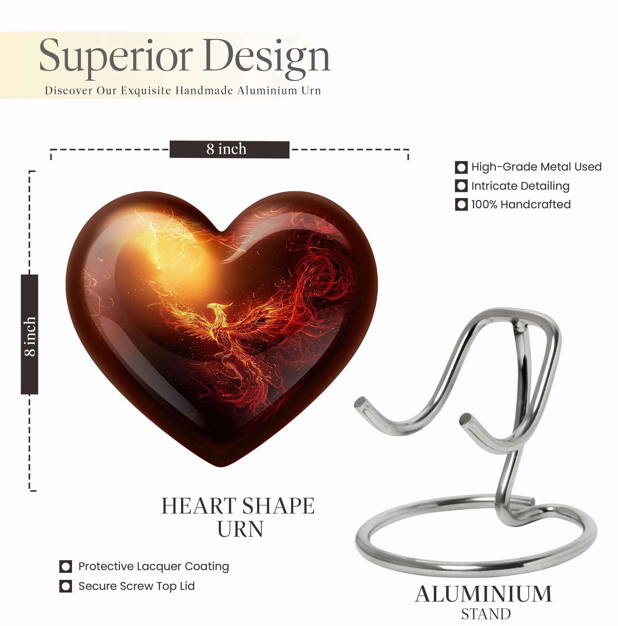 Cherished Phoenix Urn, Iconic Memorial Symbol - Elevating Tribute for Loved Ones