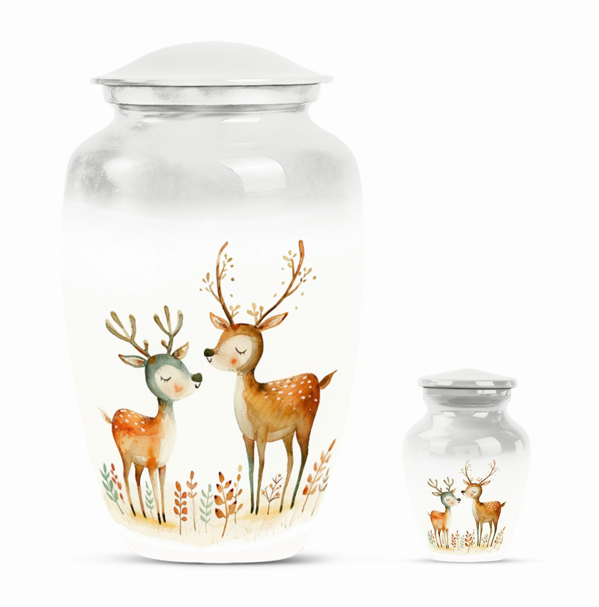 Classic Deer Tribute: Spacious Memorial Urn for Cherished Remains