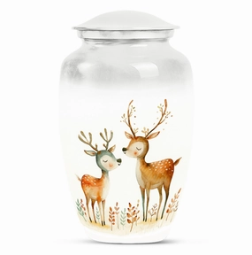 Classic Deer Tribute: Spacious Memorial Urn for Cherished Remains