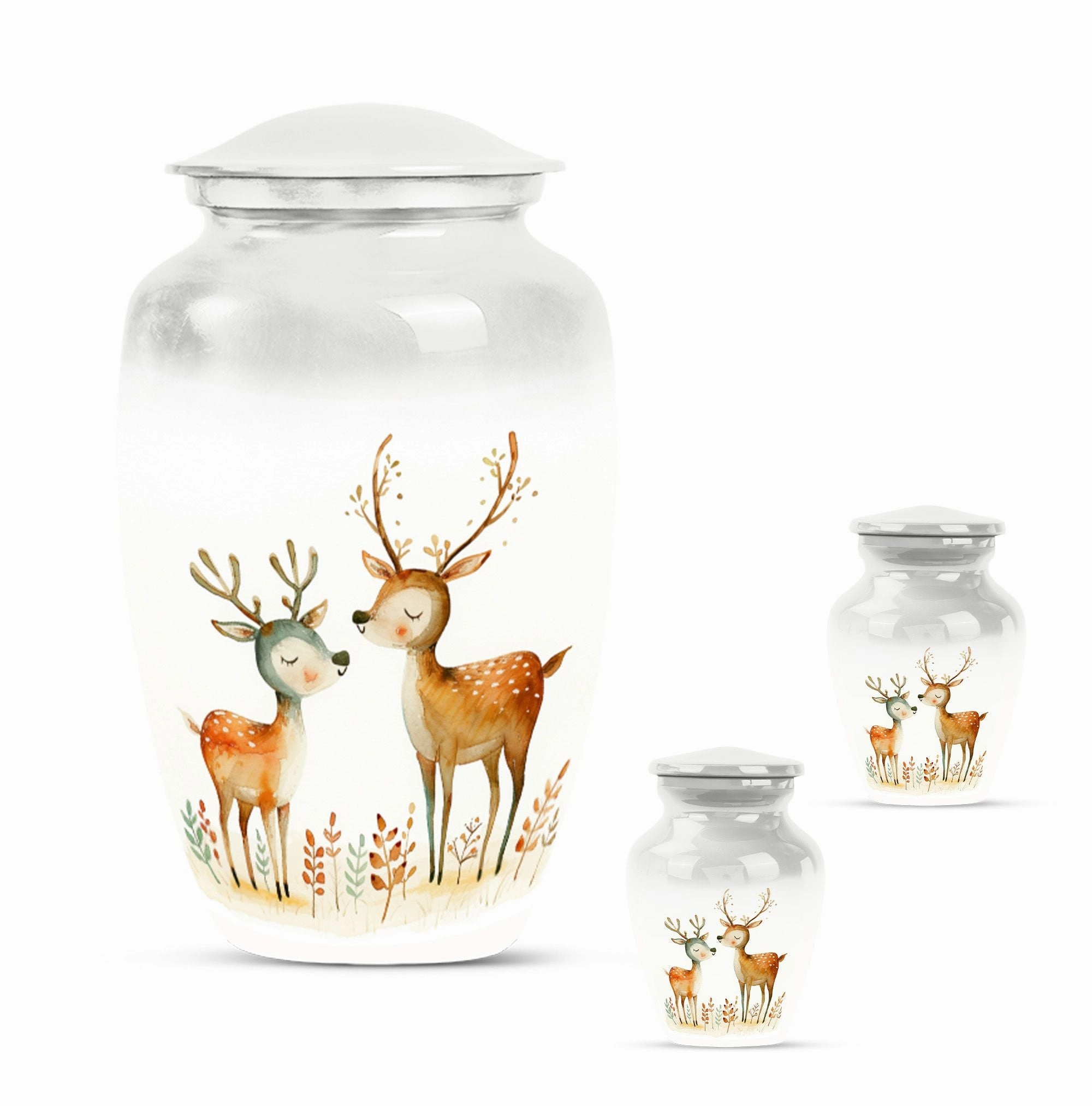 Classic Deer Tribute: Spacious Memorial Urn for Cherished Remains