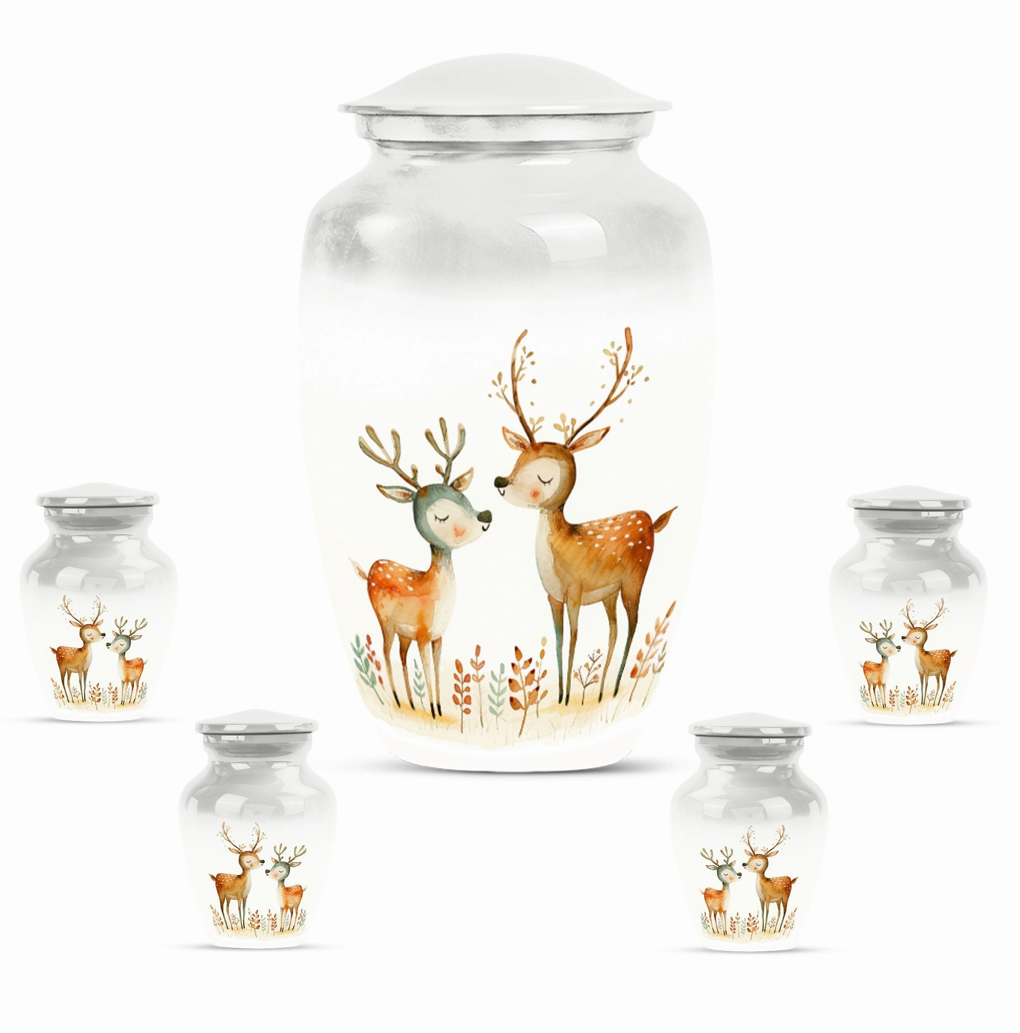 Classic Deer Tribute: Spacious Memorial Urn for Cherished Remains