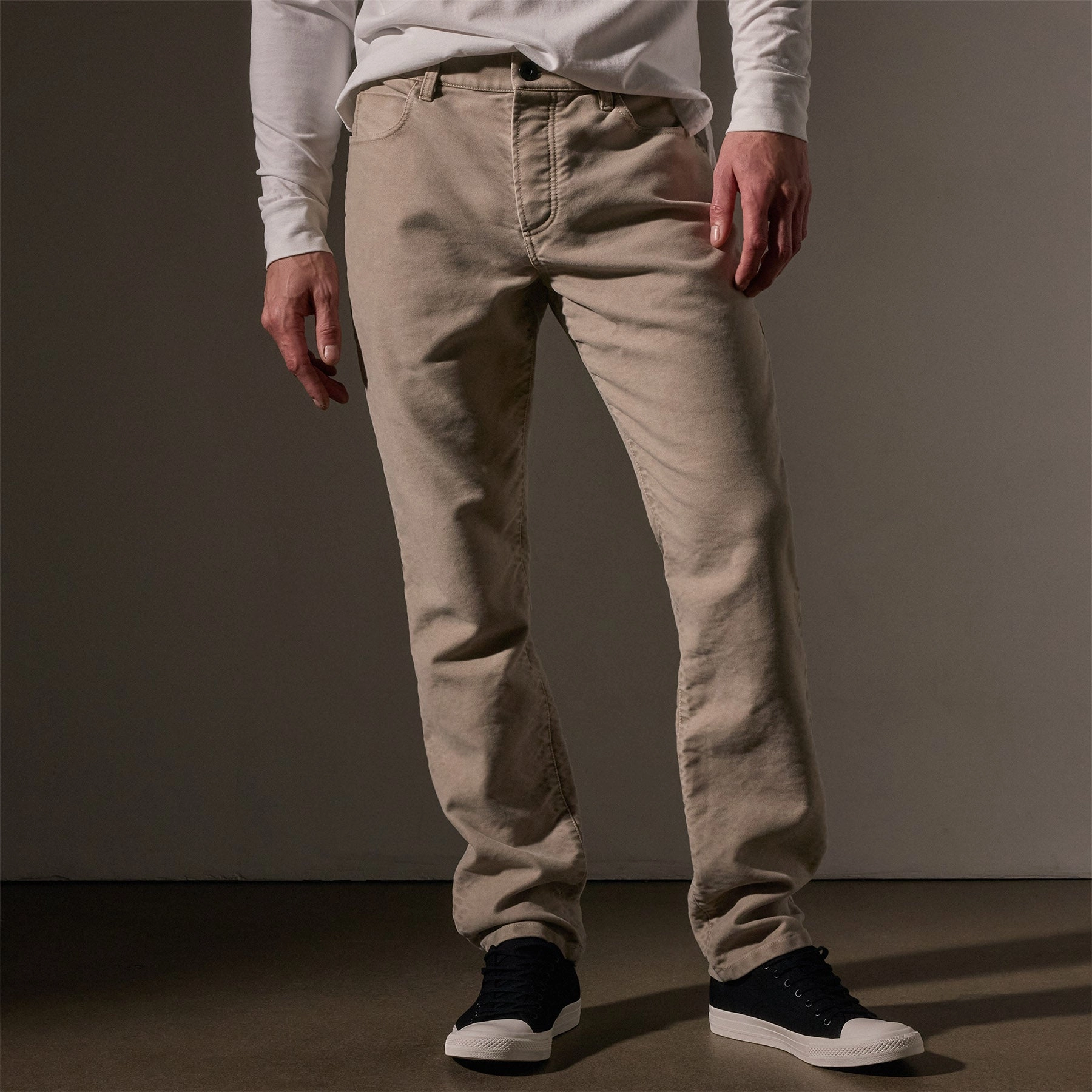 Cotton Moleskin 5 Pocket Pant - Light Tan Pigment