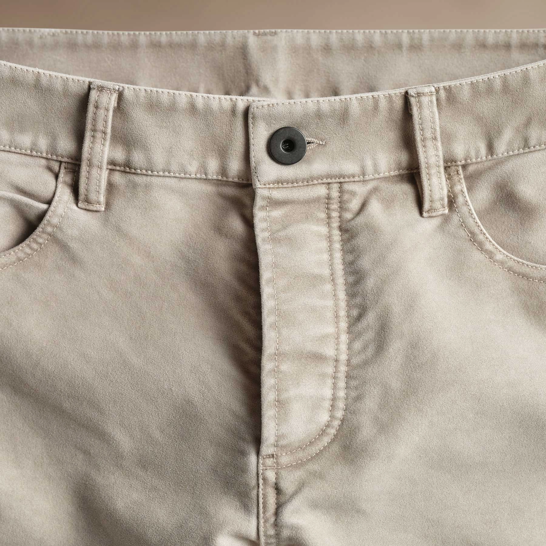 Cotton Moleskin 5 Pocket Pant - Light Tan Pigment