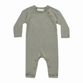 Cozy Heather Knit Jumpsuit - Basil - FINAL SALE