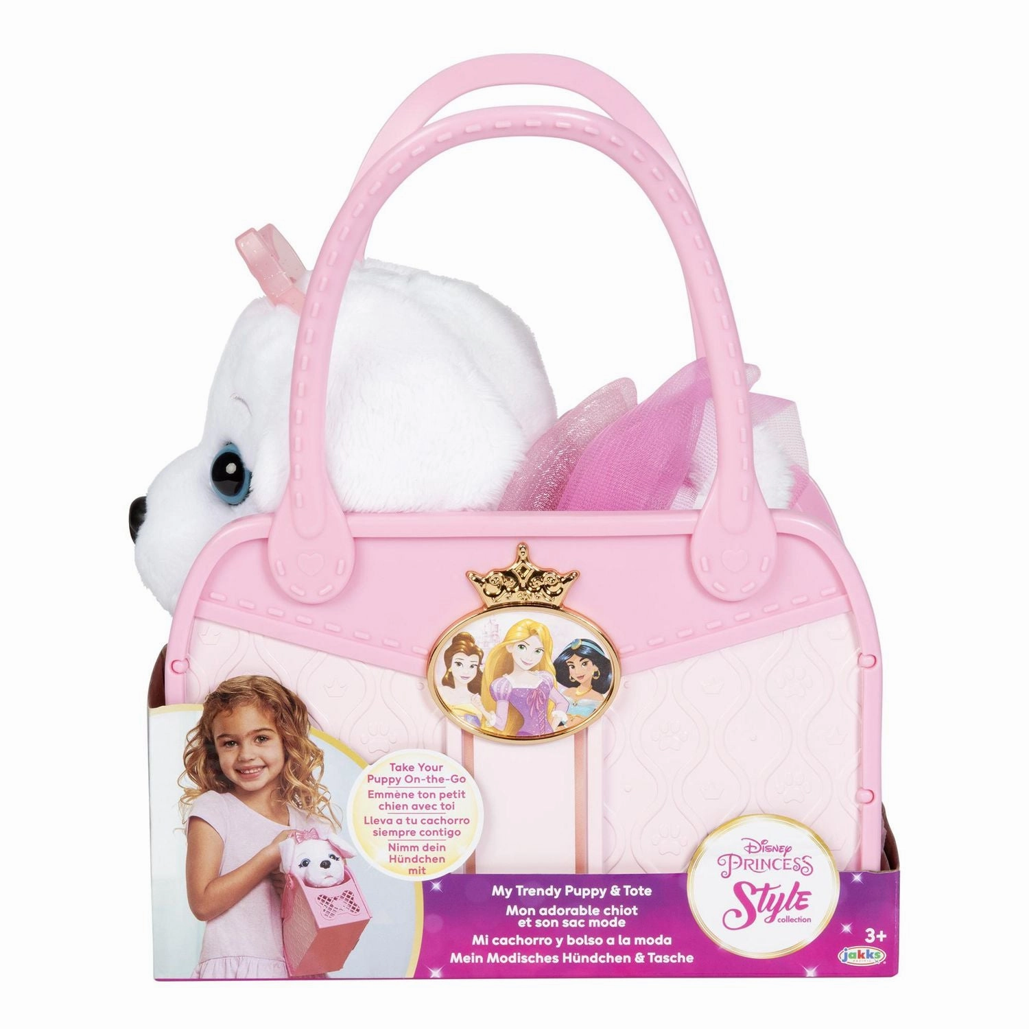 Disney Princess JAK 216784 Style Collection Trendy Puppy And Tote, Pink