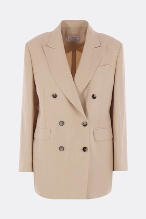 double-breasted jacket in linen blend