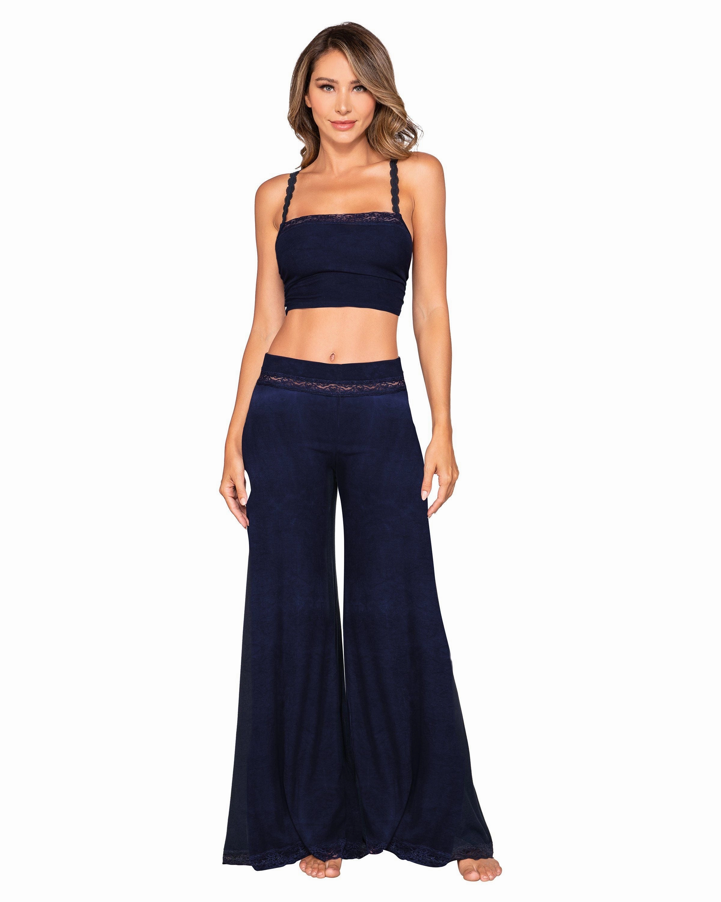 Dreamgirl Soft Rib Knit Jersey Two-Piece Sleepwear Pajama Set