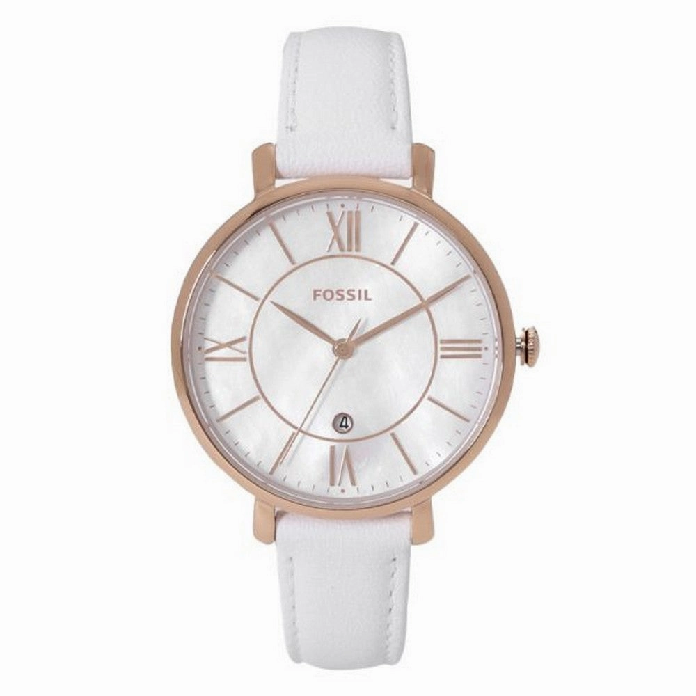Fossil ES4579 Jacqueline Three-Hand Date White Leather Watch