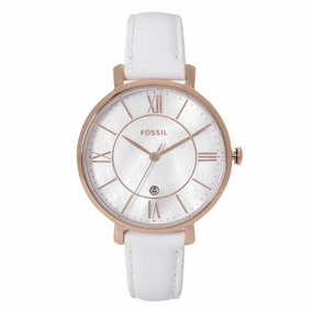 Fossil ES4579 Jacqueline Three-Hand Date White Leather Watch