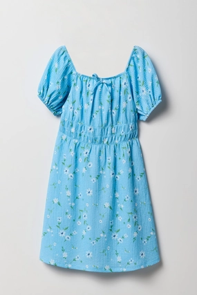 Girls Textured Milkmaid Dress