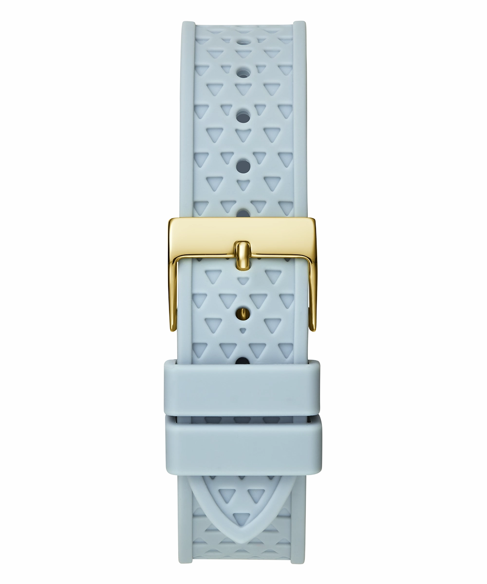 GUESS Ladies Light Blue Gold Tone Multi-function Watch