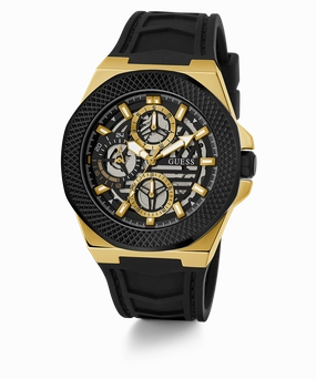 GUESS Mens Black 2-Tone Multi-function Watch