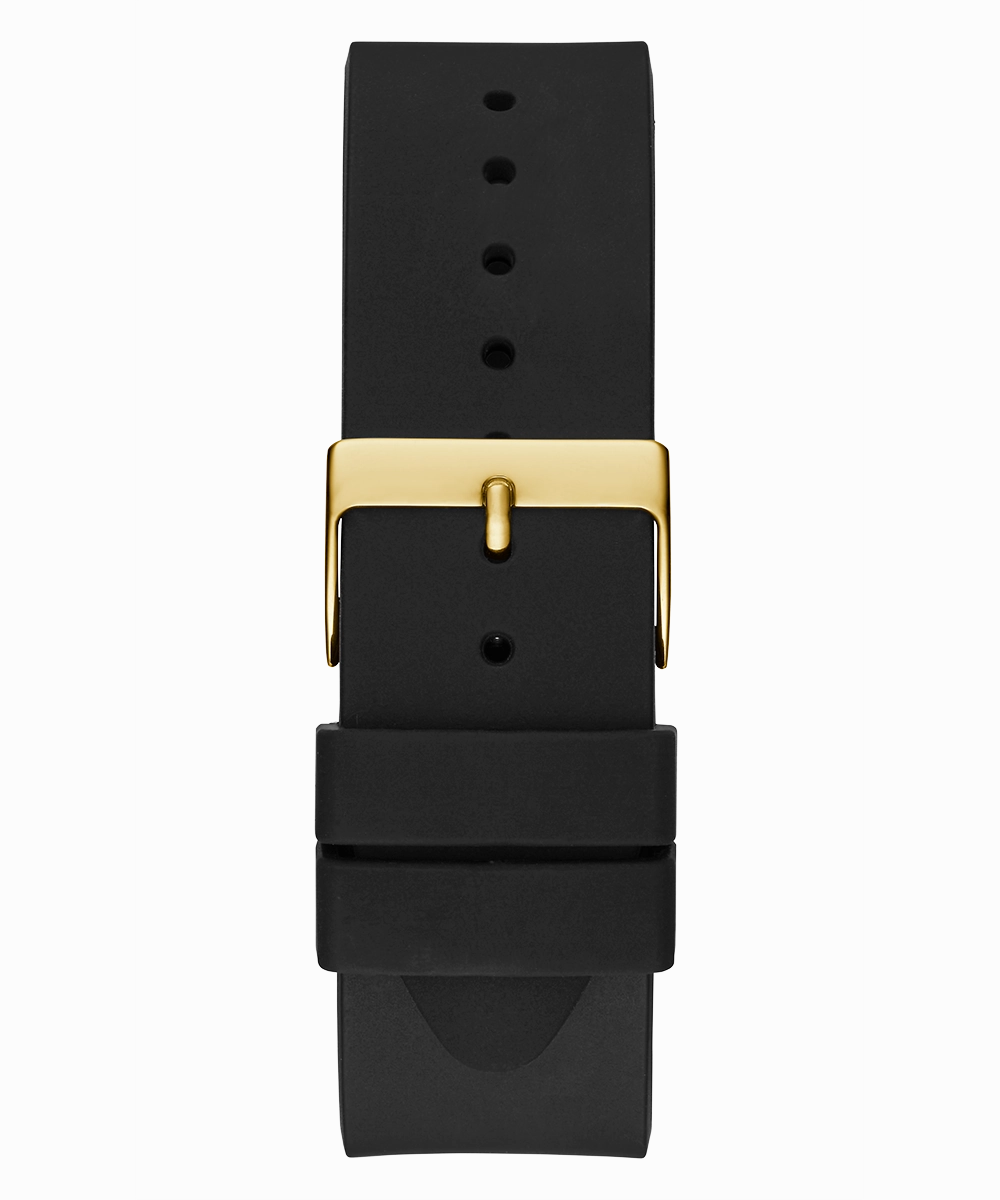 GUESS Mens Black Gold Tone Analog Watch