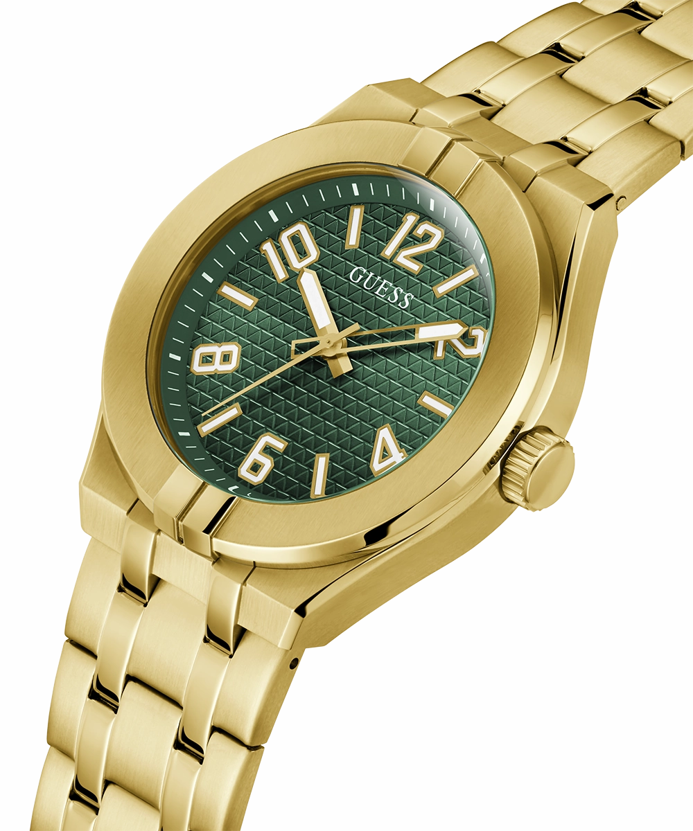GUESS Mens Gold Tone Analog Watch