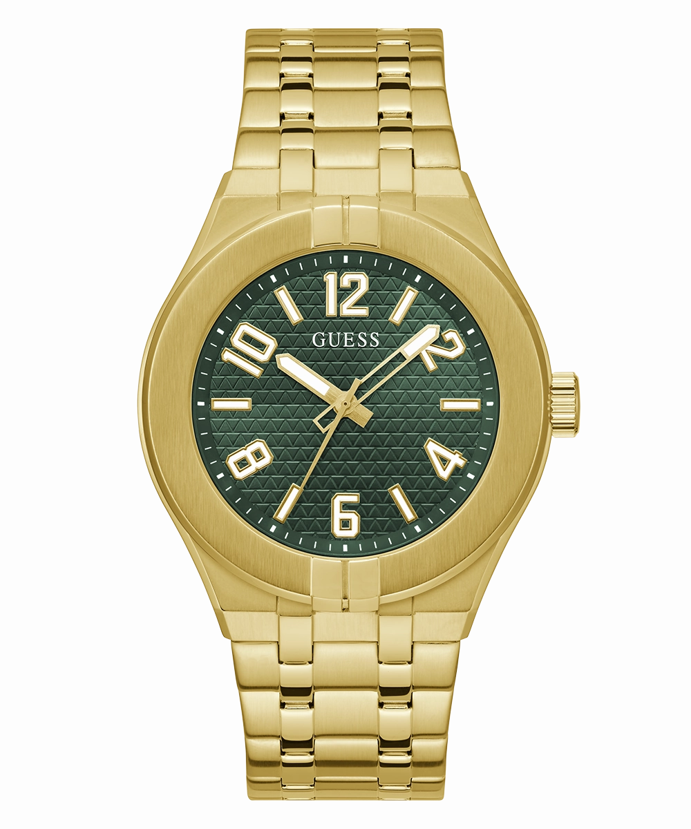 GUESS Mens Gold Tone Analog Watch