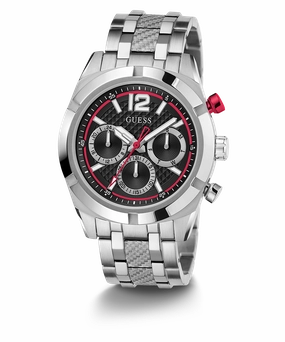 GUESS Mens Silver Tone Multi-function Watch