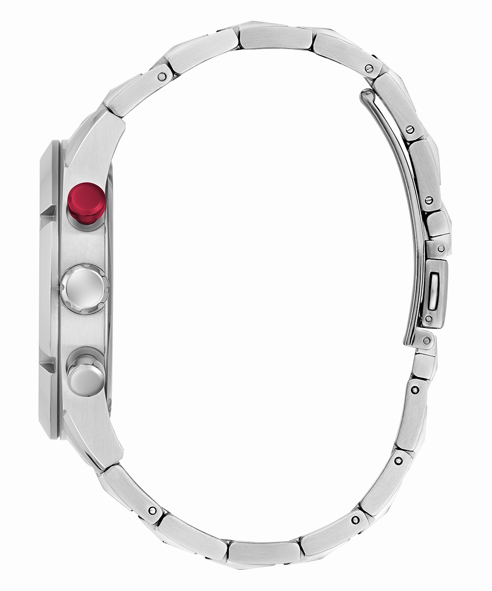 GUESS Mens Silver Tone Multi-function Watch