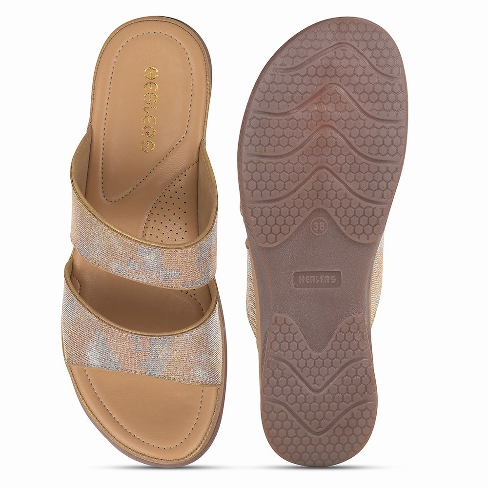 Healers Golden Casual Slipper For Women S424-03 By Liberty