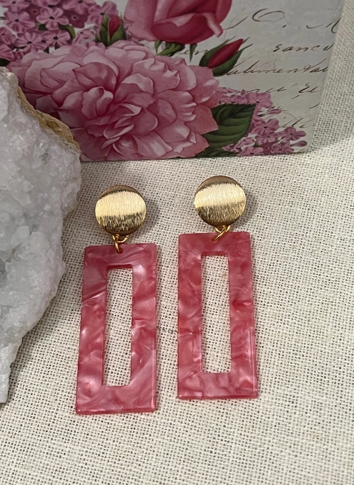Heather Rectangle Resin Earrings