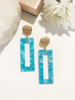 Heather Rectangle Resin Earrings