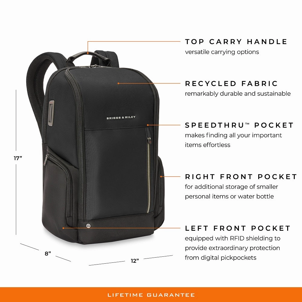 HTA Medium Widemouth Black Backpack