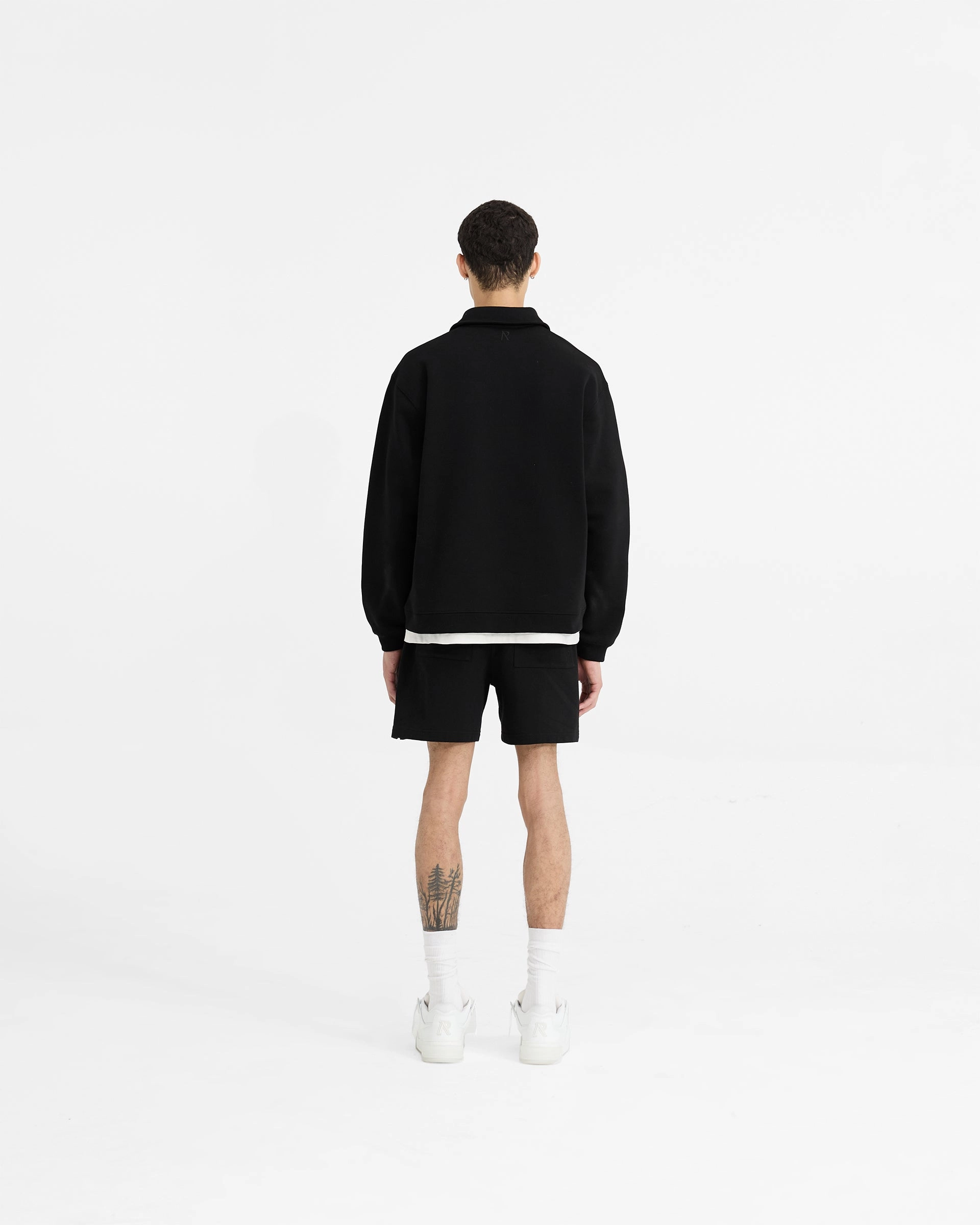Initial Boxy Quarter Zip - Black