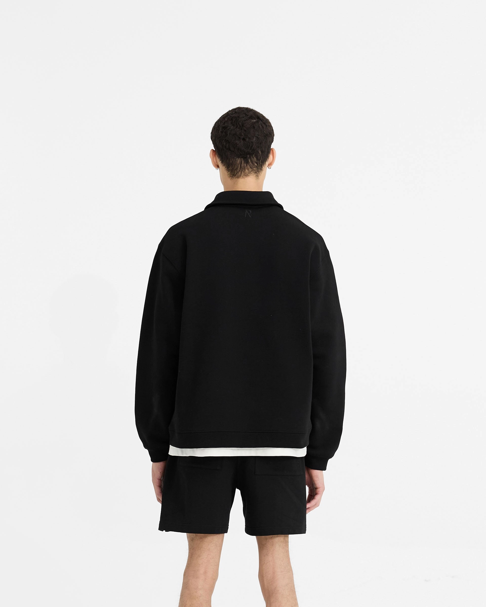 Initial Boxy Quarter Zip - Black