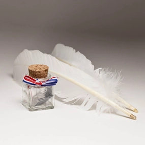 Inkwell w/ 2 Quills and Ink